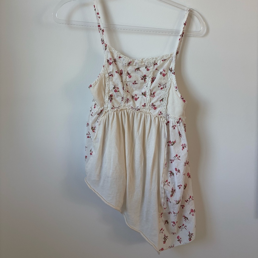 Free People asymmetrical floral tank top